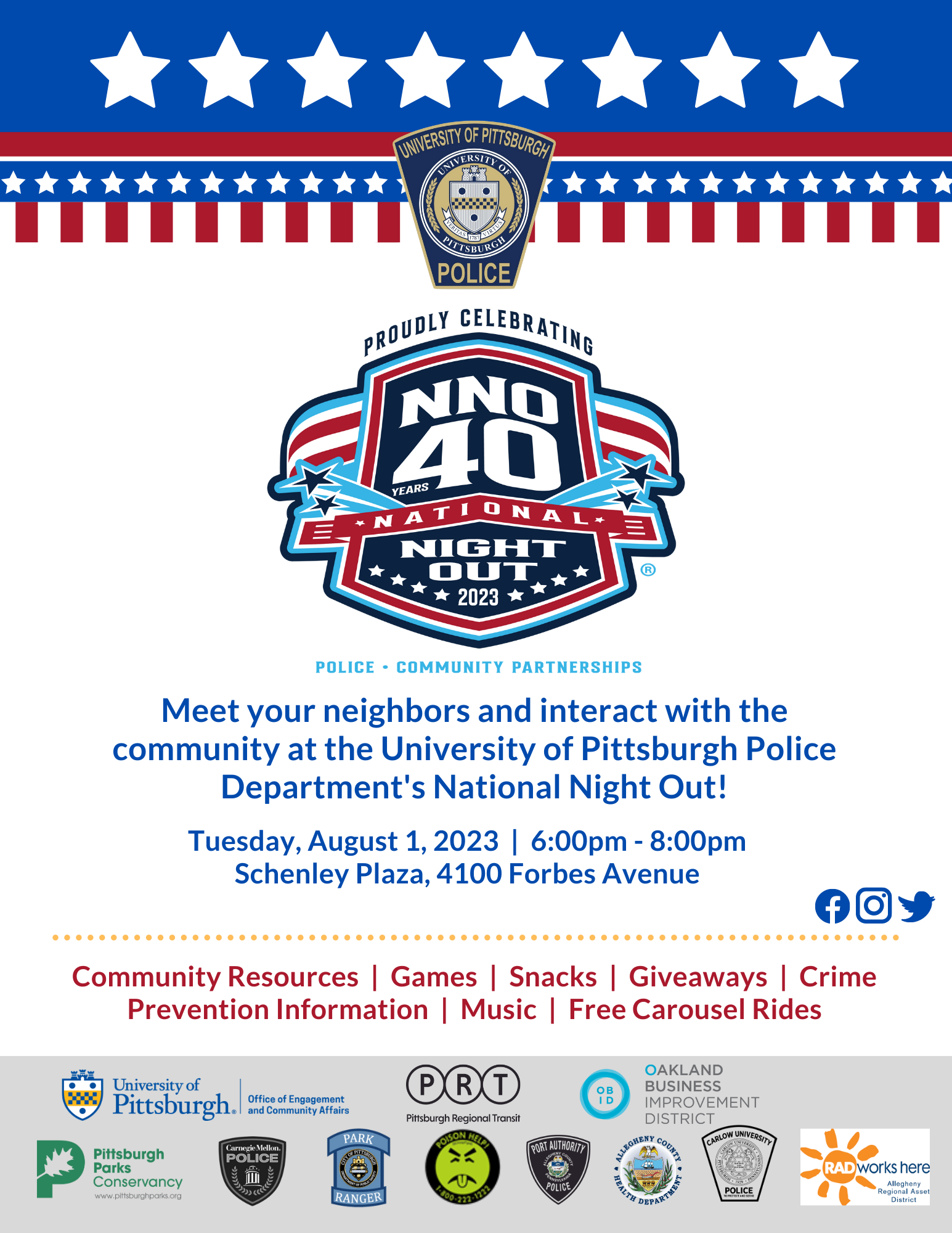 Pitt Police National Night Out Oakland Pittsburgh Pennsylvania S   Pitt Police National Night Out Flyer 